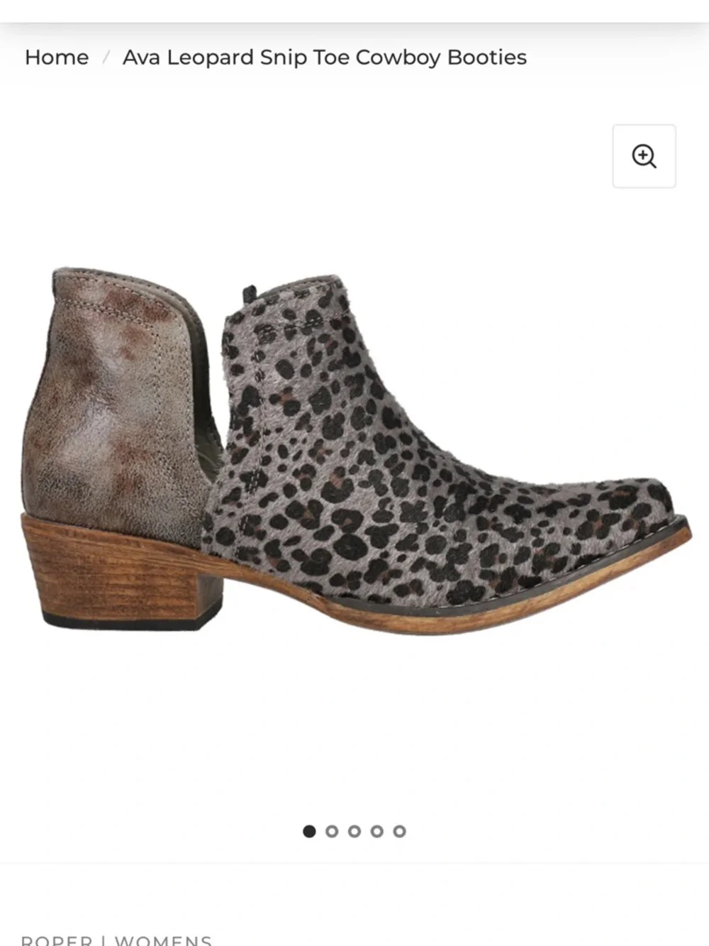 ROPER Leopard Print Ankle Bootie in Grey and Brown - Picture 6 of 12